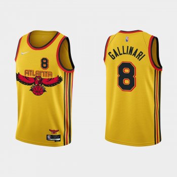 Atlanta Hawks #8 Danilo Gallinari 2021-22 NBA 75th Anniversary City Gold Jersey