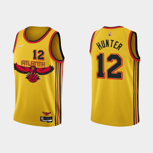 Atlanta Hawks #12 De'Andre Hunter 2021-22 NBA 75th Anniversary City Gold Jersey