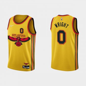 Atlanta Hawks #0 Delon Wright 2021-22 NBA 75th Anniversary City Gold Jersey