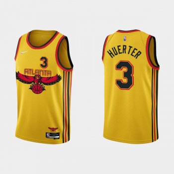 Atlanta Hawks #3 Kevin Huerter 2021-22 NBA 75th Anniversary City Gold Jersey