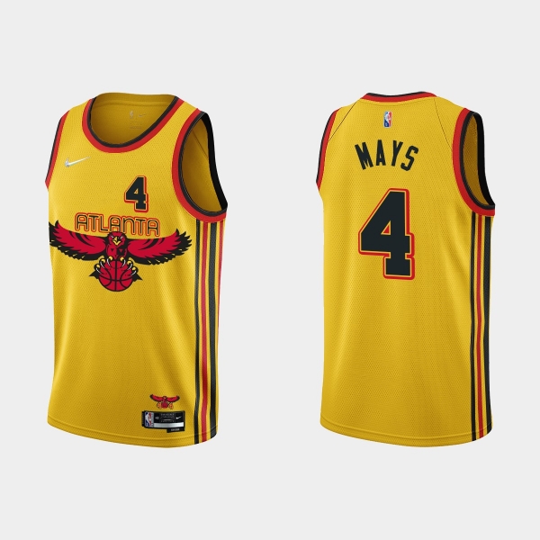 Atlanta Hawks #4 Skylar Mays 2021-22 NBA 75th Anniversary City Gold Jersey