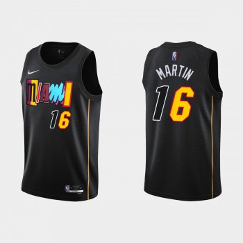 Miami Heat #16 Caleb Martin 2021-22 NBA 75th Anniversary City Black Jersey