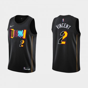 Miami Heat #2 Gabe Vincent 2021-22 NBA 75th Anniversary City Black Jersey