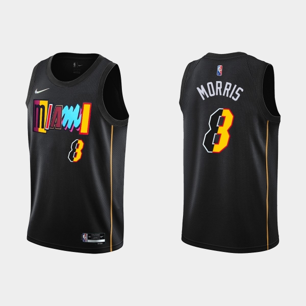 Miami Heat #8 Markieff Morris 2021-22 NBA 75th Anniversary City Black Jersey