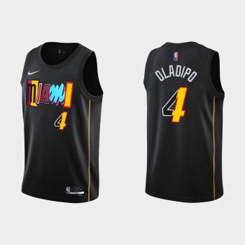 Miami Heat #4 Victor Oladipo 2021-22 NBA 75th Anniversary City Black Jersey