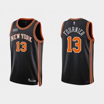 New York Knicks #13 Evan Fournier 2021-22 NBA 75th Anniversary City Black Jersey