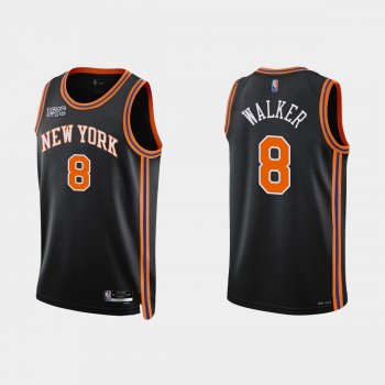 New York Knicks #8 Kemba Walker 2021-22 NBA 75th Anniversary City Black Jersey