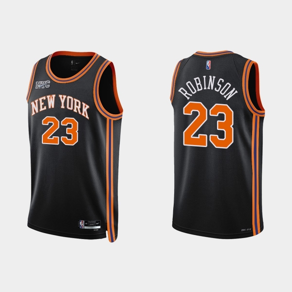 New York Knicks #23 Mitchell Robinson 2021-22 NBA 75th Anniversary City Black Jersey