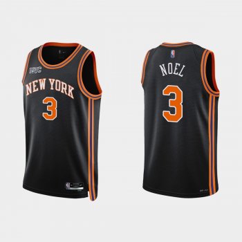 New York Knicks #3 Nerlens Noel 2021-22 NBA 75th Anniversary City Black Jersey