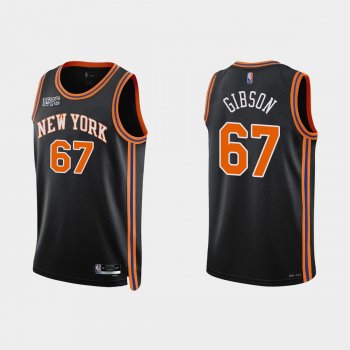 New York Knicks #67 Taj Gibson 2021-22 NBA 75th Anniversary City Black Jersey