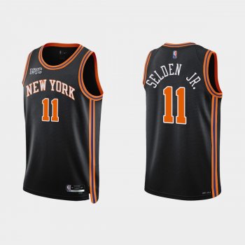 New York Knicks #11 Wayne Selden Jr. 2021-22 NBA 75th Anniversary City Black Jersey