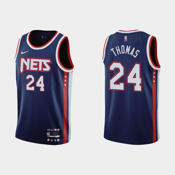 Brooklyn Nets #24 Cameron Thomas 2021-22 NBA 75th Anniversary City Navy Jersey