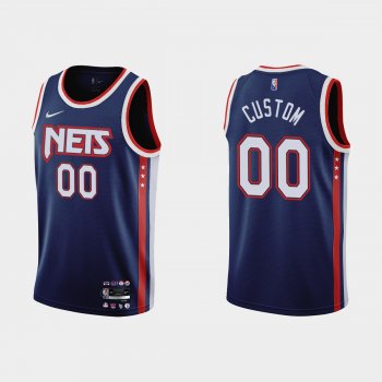 Brooklyn Nets #00 Custom 2021-22 NBA 75th Anniversary City Navy Jersey