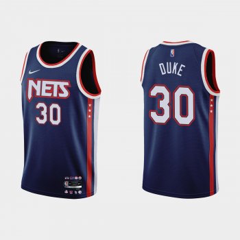 Brooklyn Nets #30 David Duke 2021-22 NBA 75th Anniversary City Navy Jersey