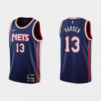 Brooklyn Nets #13 James Harden 2021-22 NBA 75th Anniversary City Navy Jersey