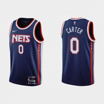 Brooklyn Nets #0 Jevon Carter 2021-22 NBA 75th Anniversary City Navy Jersey