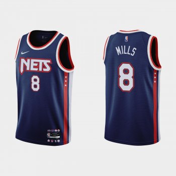 Brooklyn Nets #8 Patty Mills 2021-22 NBA 75th Anniversary City Navy Jersey