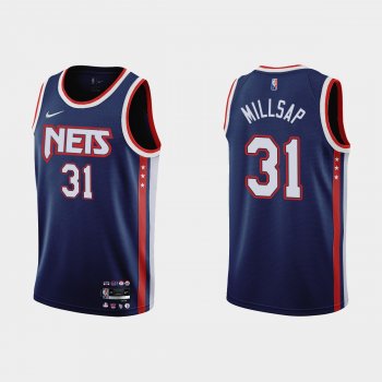 Brooklyn Nets #31 Paul Millsap 2021-22 NBA 75th Anniversary City Navy Jersey