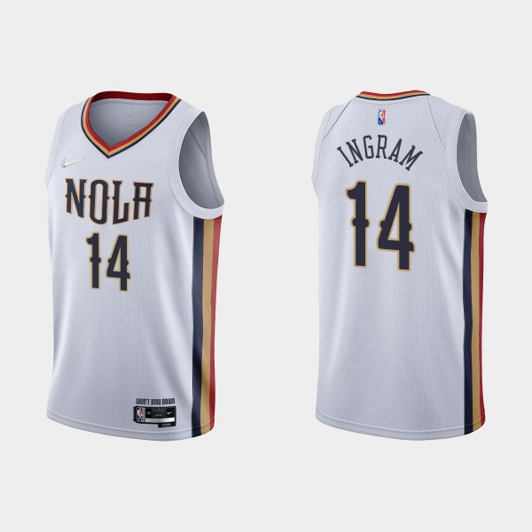 New Orleans Pelicans #14 Brandon Ingram 2021-22 NBA 75th Anniversary City White Jersey