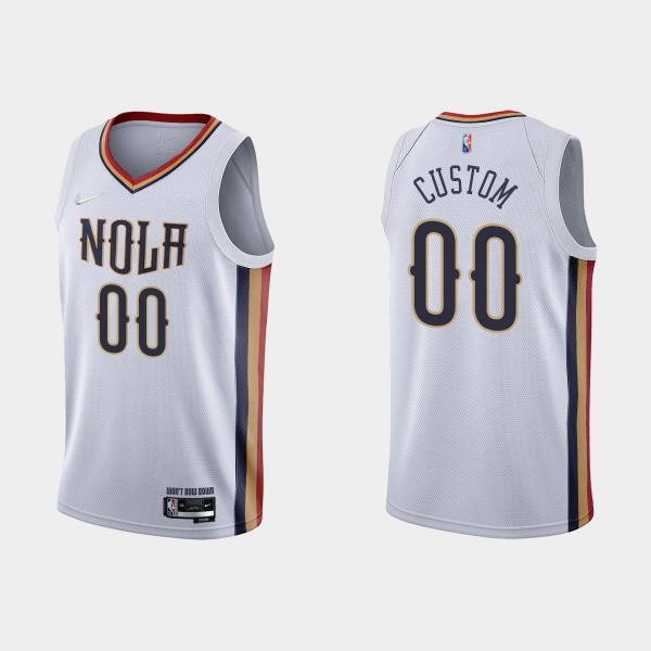 New Orleans Pelicans #00 Custom 2021-22 NBA 75th Anniversary City White Jersey