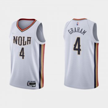 New Orleans Pelicans #4 Devonte' Graham 2021-22 NBA 75th Anniversary City White Jersey