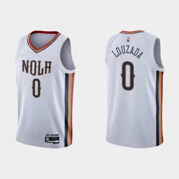 New Orleans Pelicans #0 Didi Louzada 2021-22 NBA 75th Anniversary City White Jersey