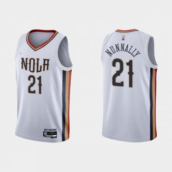 New Orleans Pelicans #21 James Nunnally 2021-22 NBA 75th Anniversary City White Jersey