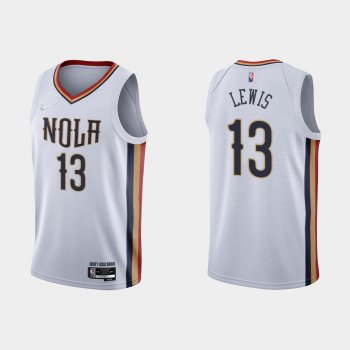 New Orleans Pelicans #13 Kira Lewis Jr. 2021-22 NBA 75th Anniversary City White Jersey