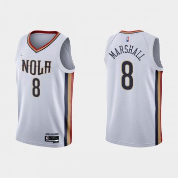 New Orleans Pelicans #8 Naji Marshall 2021-22 NBA 75th Anniversary City White Jersey