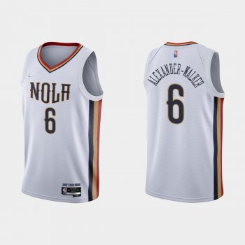 New Orleans Pelicans #6 Nickeil Alexander-Walker 2021-22 NBA 75th Anniversary City White Jersey