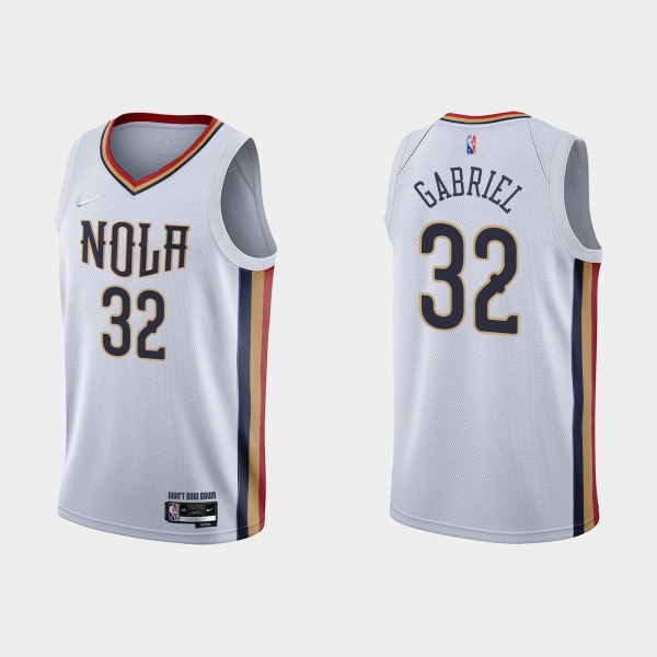 New Orleans Pelicans #32 Wenyen Gabriel 2021-22 NBA 75th Anniversary City White Jersey