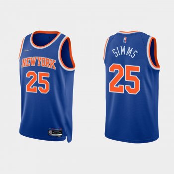 New York Knicks Aamir Simms #25 Nike 2021/22 75th Anniversary Diamond Blue Jersey Icon