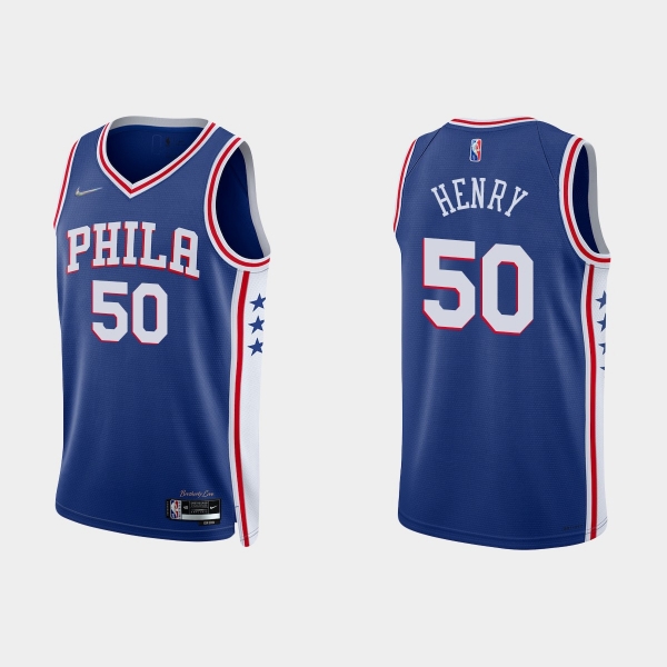 Philadelphia 76ers Aaron Henry #50 Nike 2021/22 75th Anniversary Diamond Royal Jersey Icon