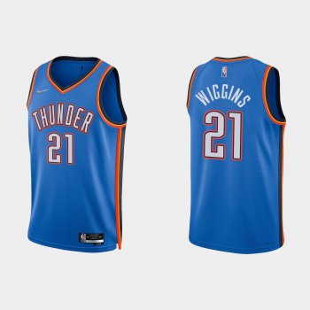 Oklahoma City Thunder Aaron Wiggins #21 Nike 2021/22 75th Anniversary Diamond Blue Jersey Icon