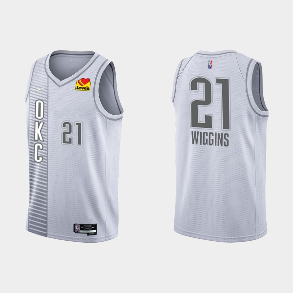 Thunder Aaron Wiggins #21 Nike City Edition 75th Anniversary Gray Jersey