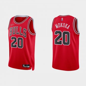 Chicago Bulls Adam Mokoka #20 Nike 2021/22 75th Anniversary Diamond Red Jersey Icon