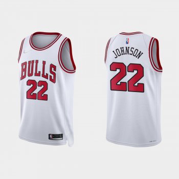 Chicago Bulls Alize Johnson #22 Nike 2021/22 75th Anniversary Diamond White Jersey Association