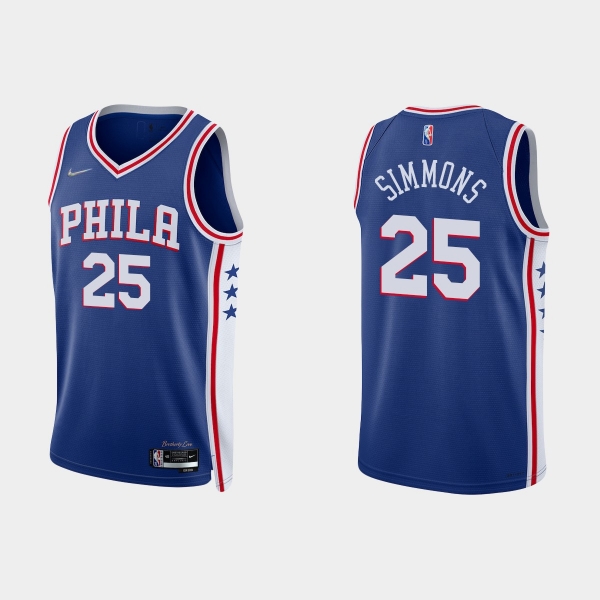 Philadelphia 76ers Ben Simmons #25 Nike 2021/22 75th Anniversary Diamond Royal Jersey Icon