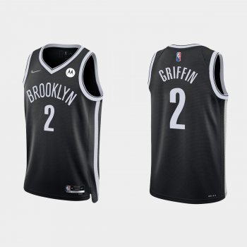 Brooklyn Nets Blake Griffin #2 Nike 2021/22 75th Anniversary Diamond Black Jersey Icon