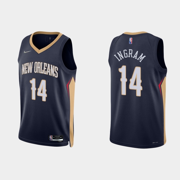 New Orleans Pelicans Brandon Ingram #14 Nike 2021/22 75th Anniversary Diamond Navy Jersey Icon