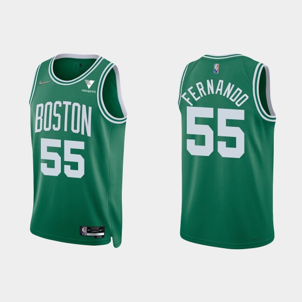 Boston Celtics Bruno Fernando #55 Nike 2021/22 75th Anniversary Diamond Kelly Green Jersey Icon