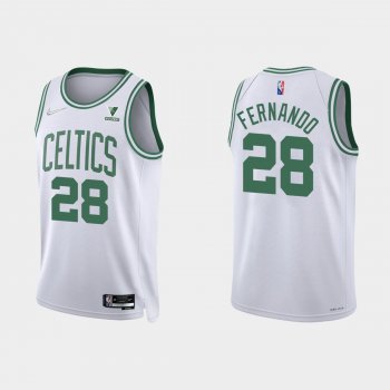 Boston Celtics Bruno Fernando #28 Nike 2021/22 75th Anniversary Diamond White Jersey Association