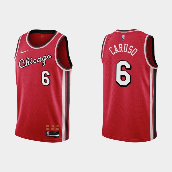 Chicago Bulls 75th Anniversary #6 Alex Caruso Red City Jersey