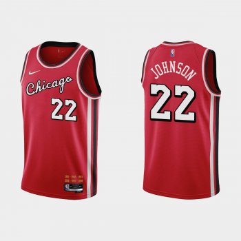 Chicago Bulls 75th Anniversary #22 Alize Johnson Red City Jersey