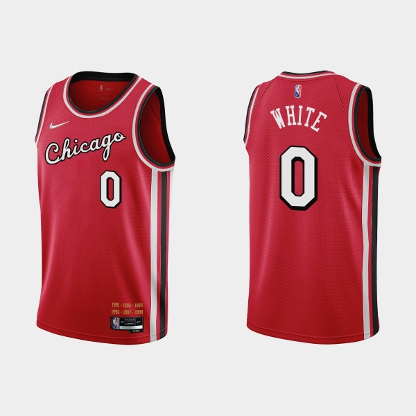 Chicago Bulls 75th Anniversary #0 Coby White Red City Jersey