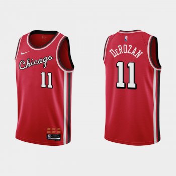 Chicago Bulls 75th Anniversary #11 DeMar DeRozan Red City Jersey