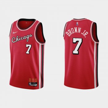 Chicago Bulls 75th Anniversary #7 Troy Brown Jr. Red City Jersey