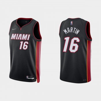 Miami Heat Caleb Martin #16 Nike 2021/22 75th Anniversary Diamond Black Jersey Icon