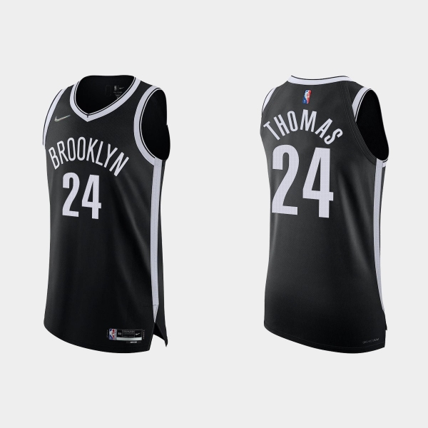 Brooklyn Nets Cameron Thomas #24 2021/22 75th Anniversary Diamond Black Authentic Jersey