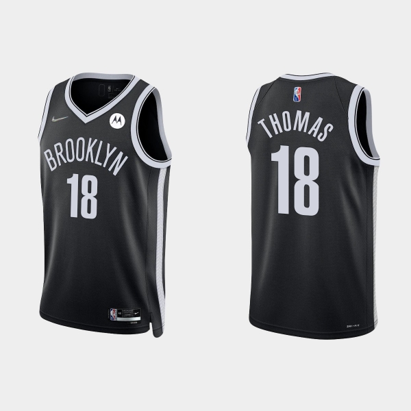 Brooklyn Nets Cameron Thomas #18 Nike 2021/22 75th Anniversary Diamond Black Jersey Icon